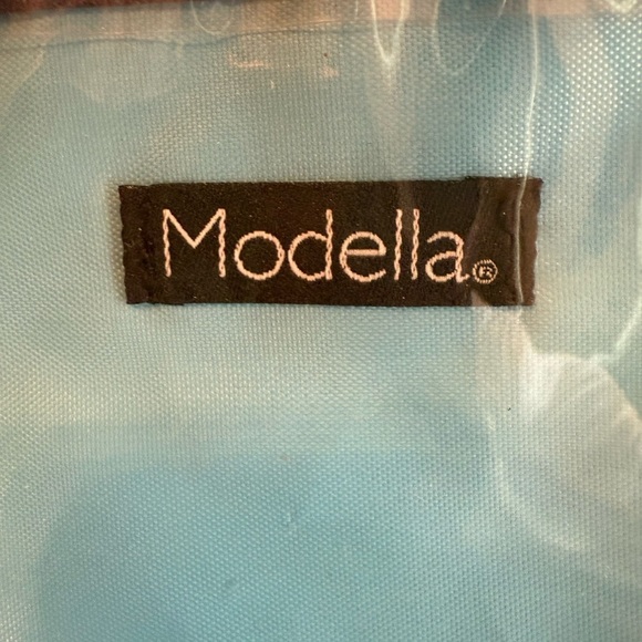 Modella Light Blue Quilted Travel Cosmetic Bag - Picture 7 of 10